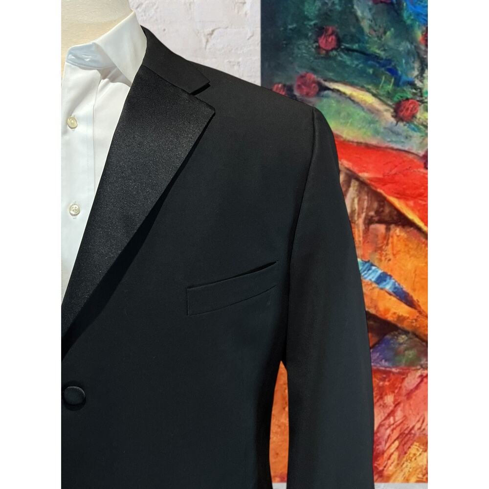 Valenti Uomo Mens 52R 46x32 Black Tuxedo 3 Button Formal Tux - Picture 3 of 16